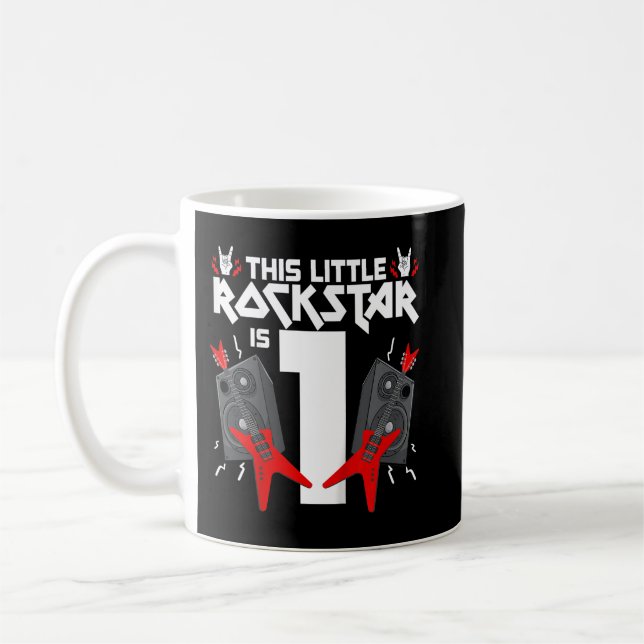 Taza De Café Rock Infantil De 1 Año Y Fiesta De Cumpleaños De E (Izquierda)