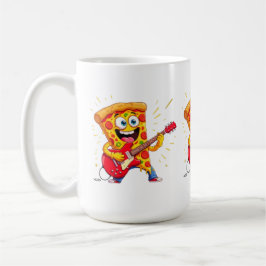 Taza De Café **Rock ’n’ Roll Pizza – Funny Guitar-Playing Slice