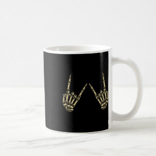 Taza De Café Rock On Rock And Roll Skeleton Hands - Por Concier