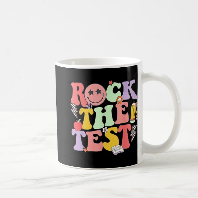 Taza De Café Rock The Test Testing Day Shirt For Teacher Studen (Derecha)
