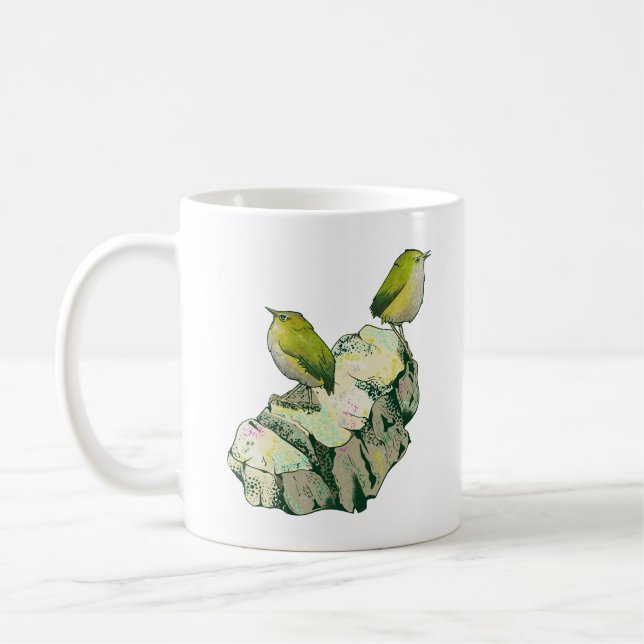 Taza De Café Rock Wren birds Nueva Zelanda (Izquierda)