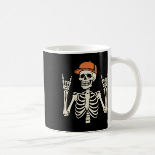 Taza De Café Rocker Skeleton Rock On Hand Halloween Skeleton Me
