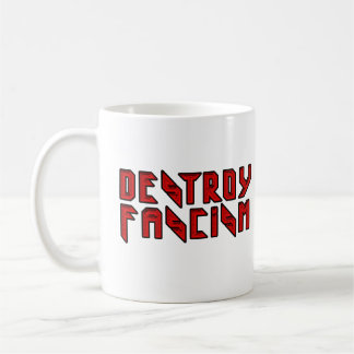 Taza De Café Rockero retro - Destruir el fascismo