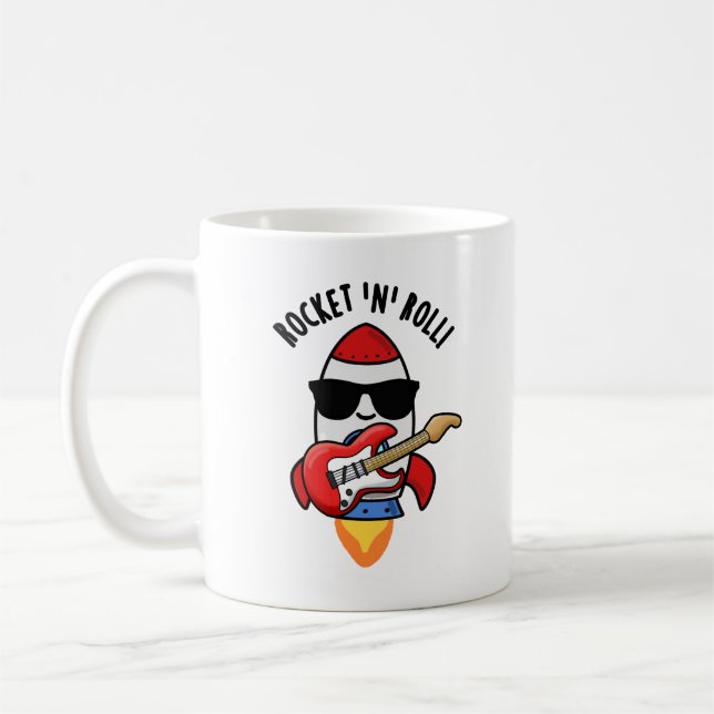 Taza De Café Rocket And Rolly Funny Rocket Pun (Izquierda)
