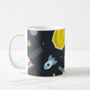 Taza De Café Rocket space globe solar system and planet cosmos