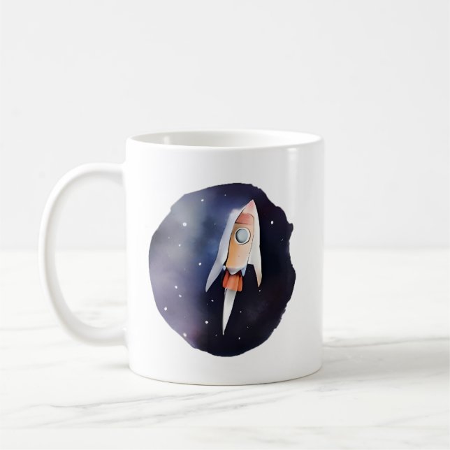 Taza De Café Rocketing into the Stars: Whimsical Space Journey (Izquierda)