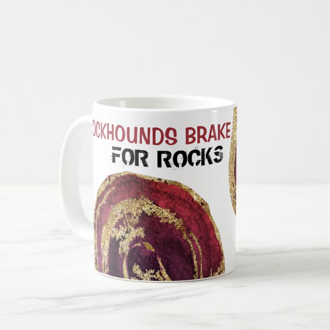Taza De Café *~* ROCKHOUNS BRAKE PARA ROCKS Agate Gold Purpurin (Anverso izquierdo)