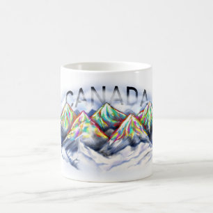 Taza De Café Rockies canadienses, acuarela de las Montañas Roco