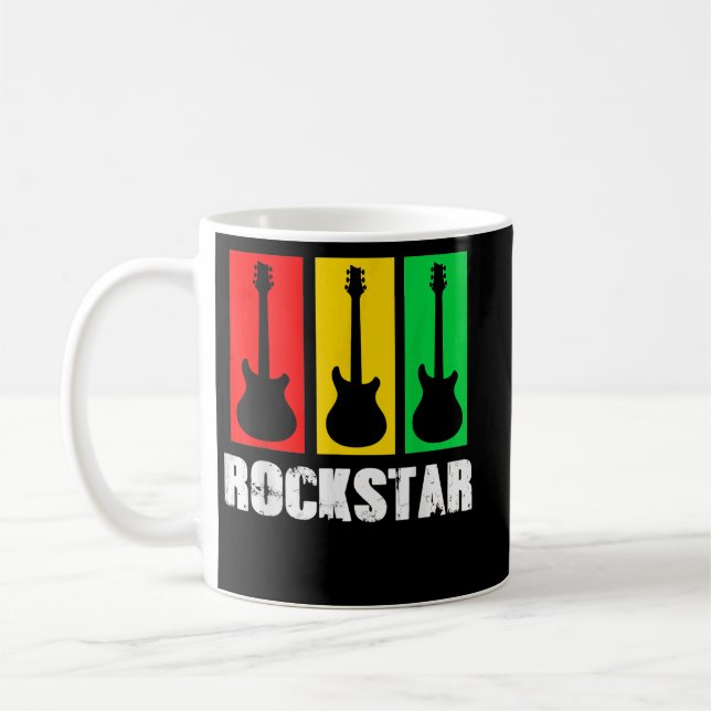 Taza De Café Rockstar Kids Tshirt Vintage Guitar (Izquierda)