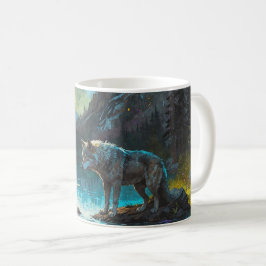 Taza De Café Rocky Mountain Gray Wolf Art