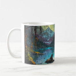 Taza De Café Rocky Mountain Gray Wolf Art