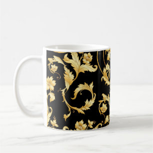 Taza De Café Rococo barroco, patrón floral victoriano.