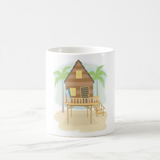 Taza De Café Rodeadores de cabañas de playa tropical y palmeras (Subido por el creador)