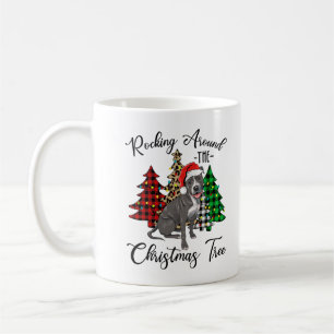 Taza De Café Rodeando El Árbol De Navidad Pitbull Perro Chris