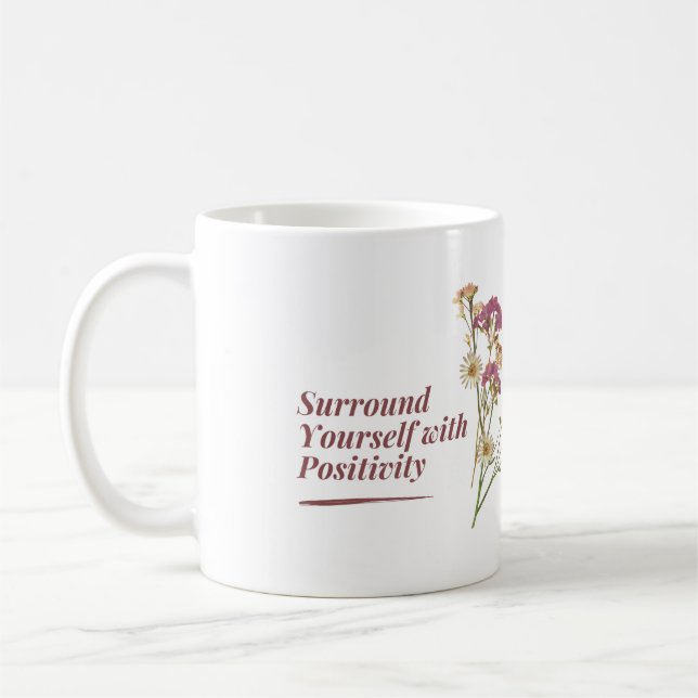 Taza De Café Rodearse Con Mugre Floral Positivo (Izquierda)