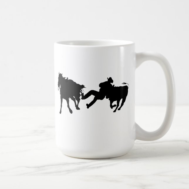 Taza De Café Rodeo - buey Rasslin - buey que lucha (Derecha)