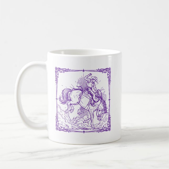 Taza De Café Rodeo Cowboy Western Riding (Izquierda)