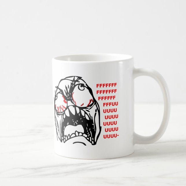 Taza De Café rofl estupendo del meme de la cara de la rabia (Derecha)