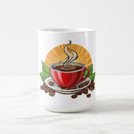 Taza de café roja