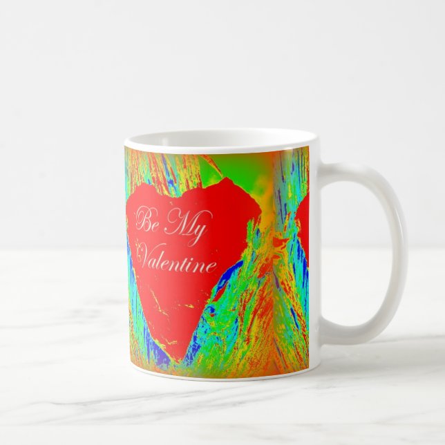 taza de café roja abstracta del corazón (Derecha)