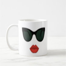 Taza de café roja de Boss del labio de las gafas