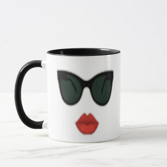 Taza de café roja de Boss del labio del chica del (Izquierda)