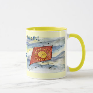 Taza de café roja de la cometa