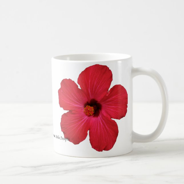 Taza de café roja del hibisco (Derecha)