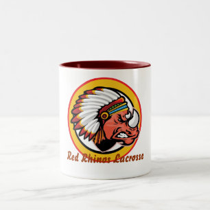 Taza de café roja del rinoceronte