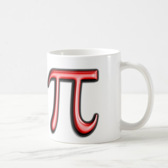 Taza de café roja del símbolo del pi (Derecha)