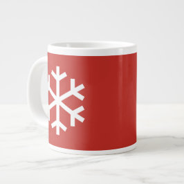 Taza de café roja gigante de Navidad copo de nieve