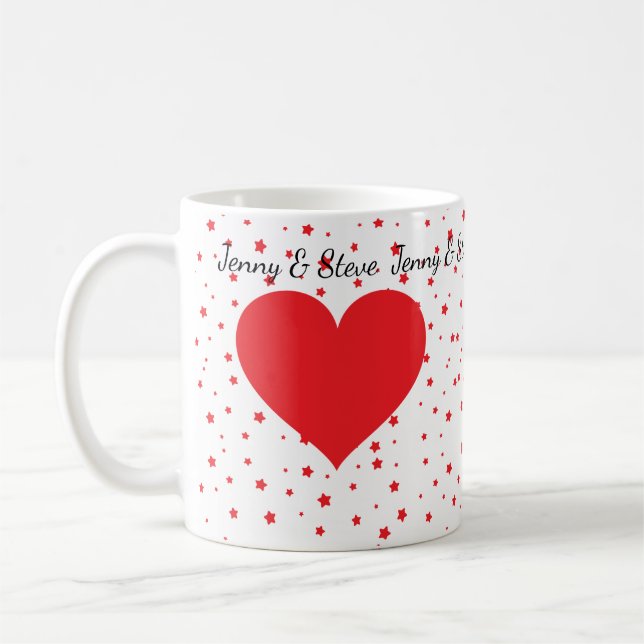 Taza de café roja personalizada del el día de San (Izquierda)