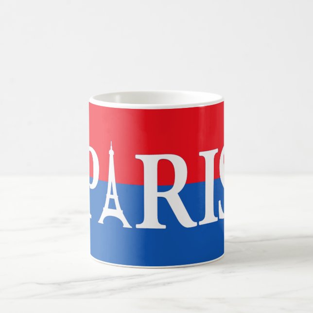 Taza de café roja y azul de París (Centro)
