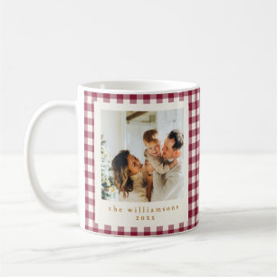 Taza De Café Rojo Arándano Dulce Cuadrillé Foto Personalizada N