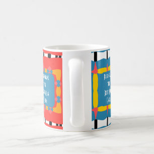 Taza De Café Rojo, Azul y Amarillo Geométrico Impactante