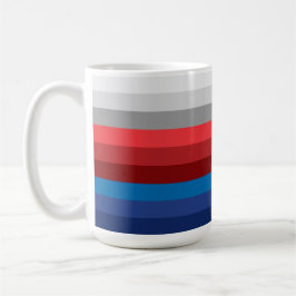 TAZA DE CAFÉ ROJO BLANCO AZUL GRIS PATRIÓTICO RAYAS