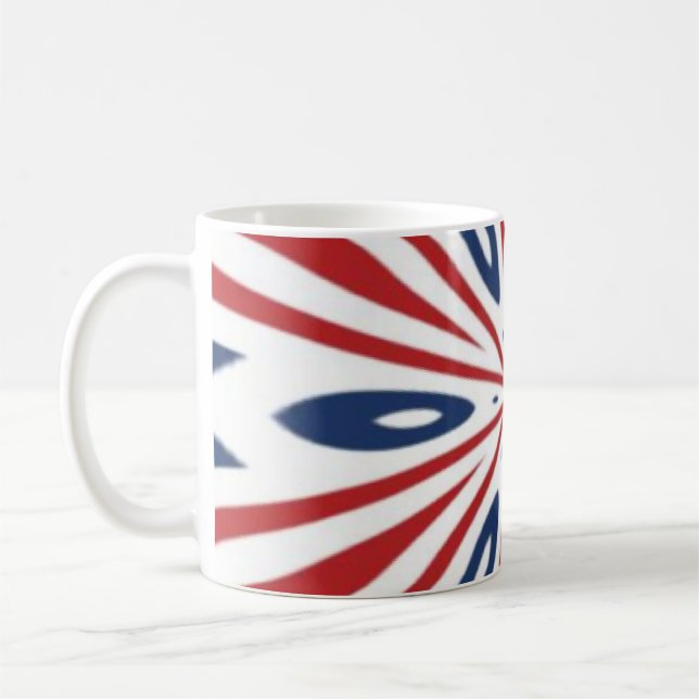 Taza De Café rojo, blanco y azul (Izquierda)