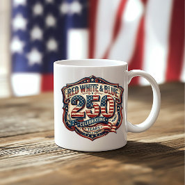 Taza De Café Rojo, Blanco y Azul 4 de Julio