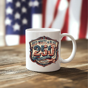 Taza De Café Rojo, Blanco y Azul 4 de Julio