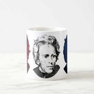 Taza De Café Rojo, blanco, y azul -- Andrew Jackson