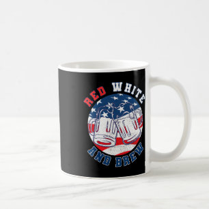 Taza De Café Rojo Blanco Y Cerveza! Para Una Cerveza Merica Del
