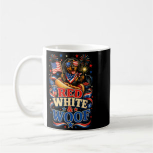 Taza De Café Rojo Blanco Y Ladra Patriótico Dachshund Perro 4 D