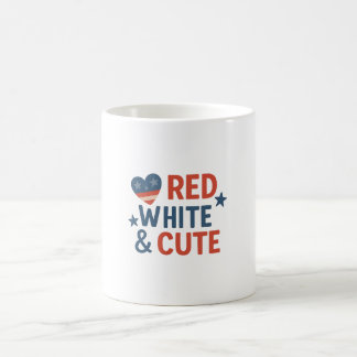 Taza De Café Rojo, blanco y lindo - Diseño Patriótico del Bebé 