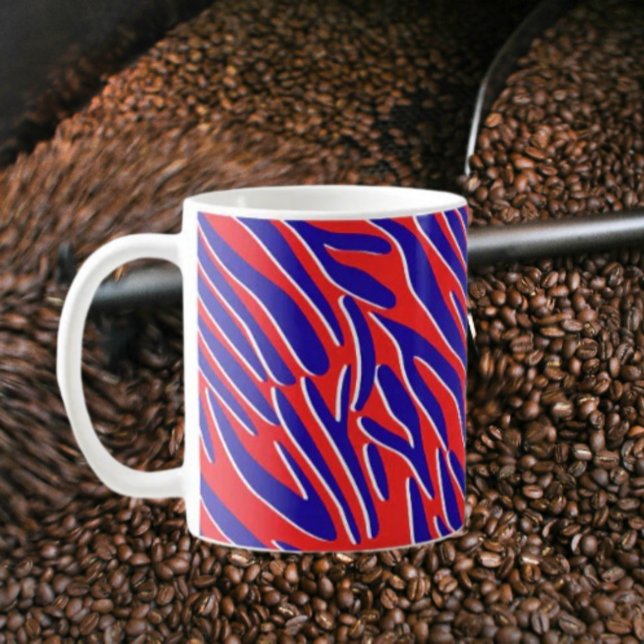 Taza De Café Rojo, blanco y negrita | Tigre Stripe Classic Mug (Subido por el creador)