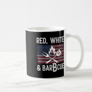 Taza De Café Rojo Blanco Y Parrillada Byrbcue Patriótico 4 De J