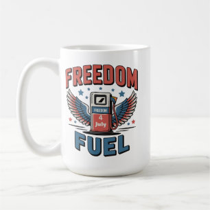 Taza De Café Rojo Blanco y Recargado Patriótico 4 de Julio