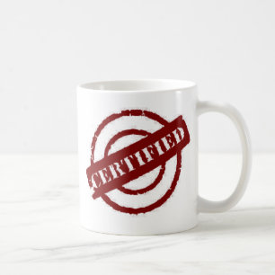 Taza De Café rojo certificado sello