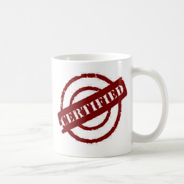 Taza De Café rojo certificado sello (Derecha)