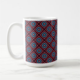 Taza De Café Rojo Con Diamante Azul