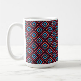 Taza De Café Rojo Con Diamante Azul